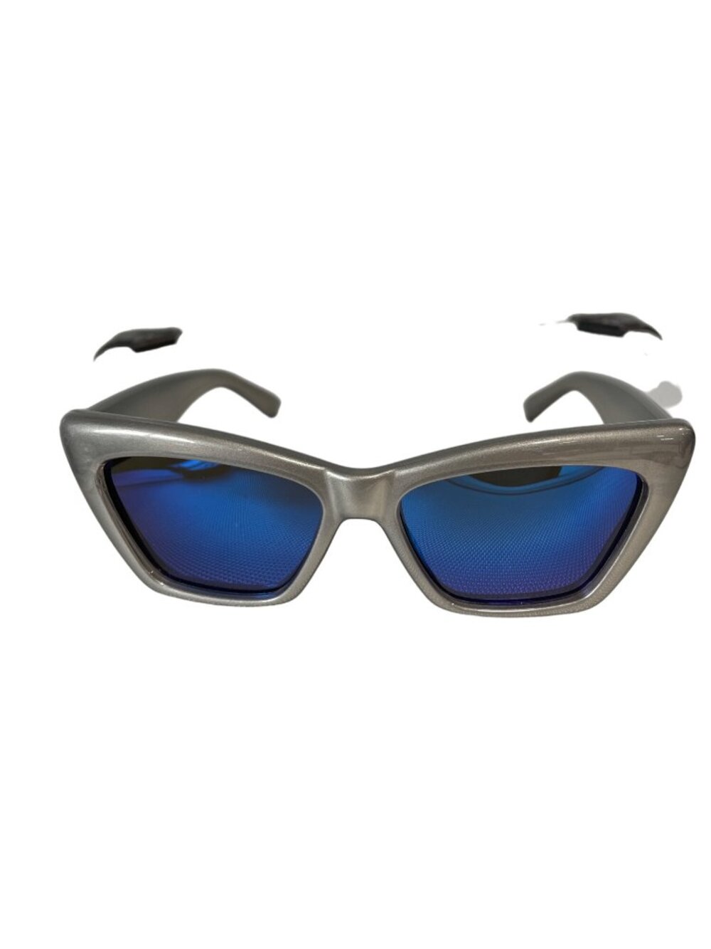 Kreedom UV Protection Sunglasses Silver Frame Retro Blue Lenses Fashion Eyewear